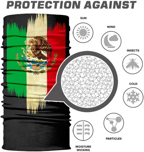 Vista 3 de Polaina de cuello sin costuras, bufanda, bandana, máscara facial sin costuras, protección UV para motocicleta, ciclismo, equitación, correr