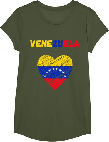 Vista 87 de Camiseta con la bandera venezolana con corazón de Venezuela, Negro