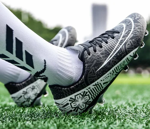 Vista 6 de Zapatos de fútbol para hombre, botas de fútbol para exteriores, transpirables, atléticas, para entrenamiento, fútbol sala profesional