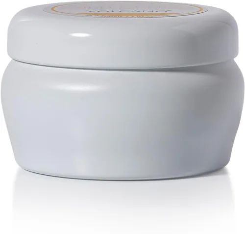 Vista 10 de Capri Blue Volcano - Mini vela perfumada en tarro de lata, mini velas impresas para el hogar perfumadas con frutas tropicales y cítricos azucarados