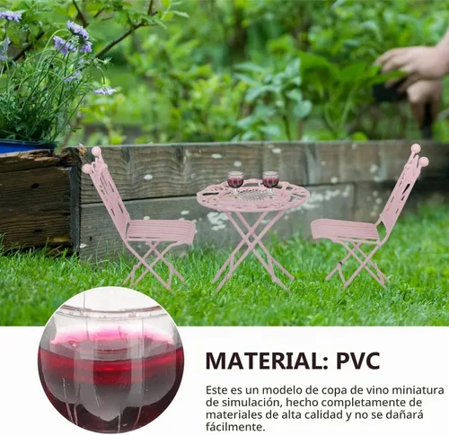 Vista 2 de NUOBESTY 10 copas de vino 1: 12 copas de cóctel para casa de muñecas, mini copas de vino tinto para decoración de casa de muñecas, accesorios