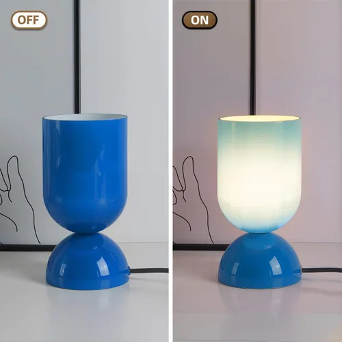 Vista 4 de Lámpara de mesa de cristal moderna de 8.9 pulgadas para sala de estar, lámparas de escritorio regulables para dormitorio, lámpara de mesita de noche