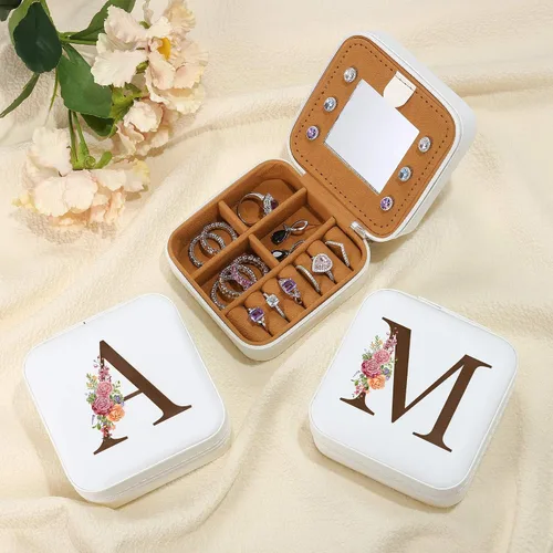 Vista 2 de Parima Regalos personalizados para adolescentes y adolescentes Joyero pequeño de viaje, organizador de joyas, regalos de cumpleaños para mujeres