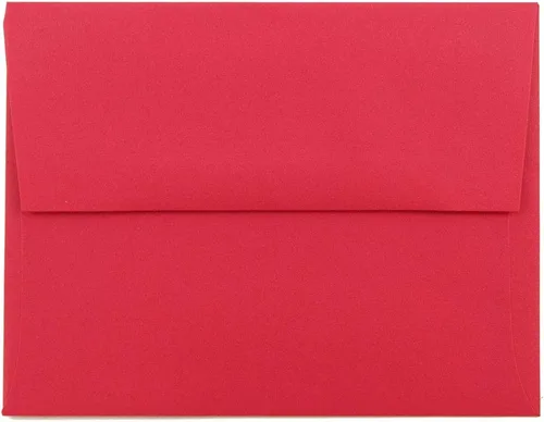 Vista 13 de JAM PAPER Sobres de invitación de colores A1 de 4 barras - 3 5/8 x 5 1/8 - Rojo reciclado - 100