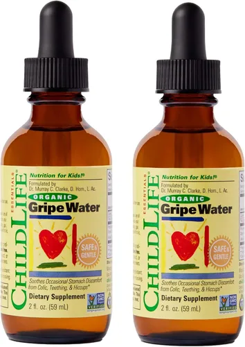 Vista 8 de CHILDLIFE ESSENTIALS Agua orgánica de Gripe para bebés y recién nacidos, alivia las molestias estomacales ocasionales asociadas con cólicos