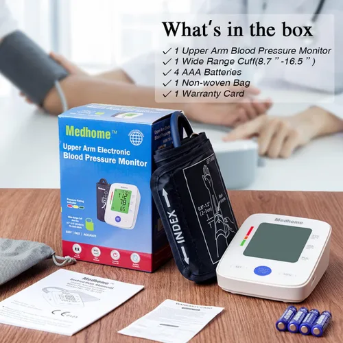 Vista 2 de Medhome - Monitor de presión arterial para uso doméstico, parte superior del brazo, máquina de presión arterial superior del brazo