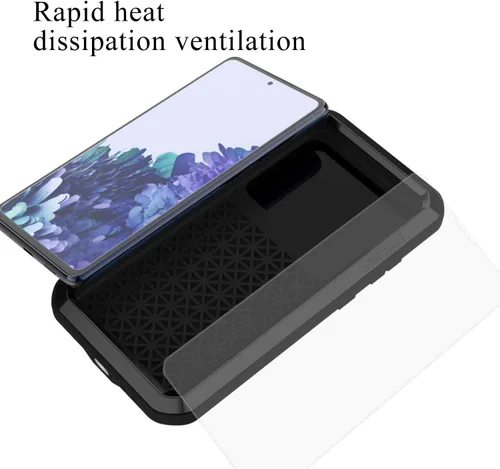 Vista 4 de LOVE MEI Funda militar resistente para Samsung Galaxy S20 FE 5G, con protector de pantalla de vidrio templado, a prueba de golpes, a prueba