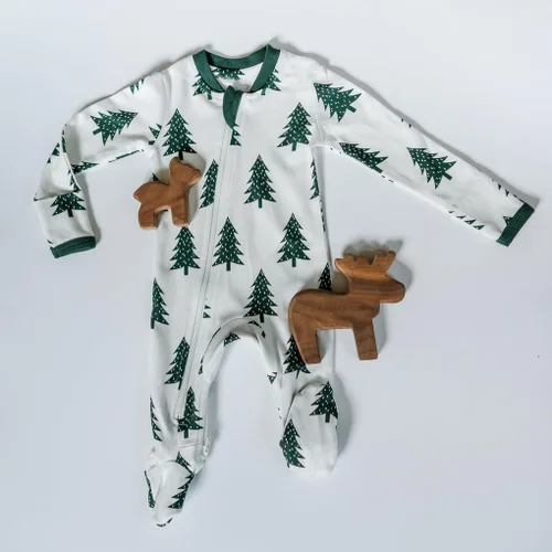 Vista 12 de ZippyJamz - Pijama orgánica para bebé con pies y cremallera para cambiar pañales fácil y rápido