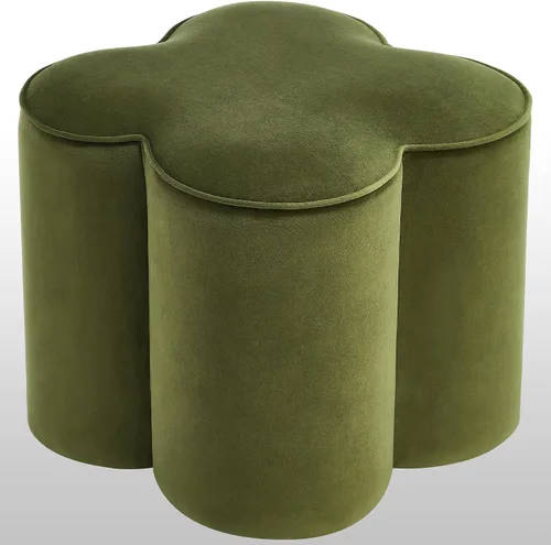 Vista 12 de Zesthouse – Otomana con forma de flor, reposapiés de terciopelo para sofá, taburete moderno para sala de estar, bonito taburete cuadrado