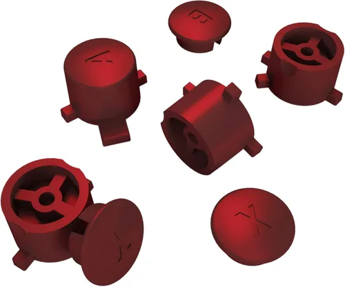 Vista 6 de eXtremeRate ABXY - Botones intercambiables de color rojo escarlata para Nintendo Switch Pro Controller, repuesto ABXY para controlador NS Pro