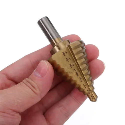 Vista 4 de GARVALON High-Speed Steel Step Drill Bit Set 1/4" to 1-3/8" Tapered Cone Bits for Stainless Steel and Wood, Spiral Step Drill for Metalworking and