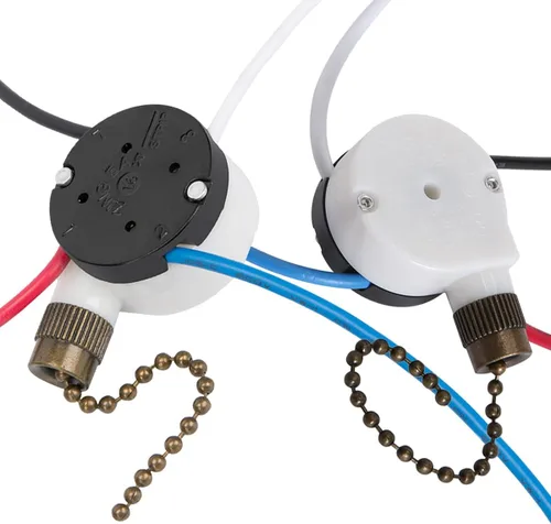 Vista 10 de Zing Ear ZE-208S - Interruptor de ventilador de 3 velocidades y 4 cables, control de velocidad de cadena de tracción para ventiladores de techo 2