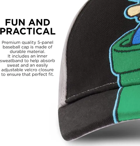 Vista 4 de Nintendo Boys Baseball Cap Super Mario Adjustable Kids Hat for Ages 4-7