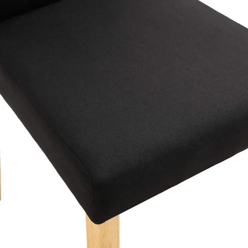 Vista 8 de 2-Pack Black Fabric Dining Chairs with Rubber Wood Frame, Modern Farmhouse Accent Chairs for Kitchen Dining Room, Comfortable Upholstered Seats