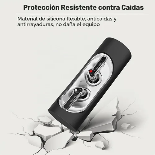 Vista 3 de USTIYA Case for Nothing Ear Stick Funda de silicona protectora con cubierta de llavero (negro)