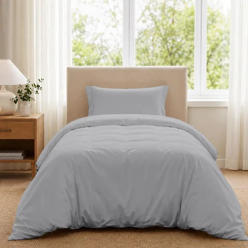 Vista 26 de ROYALE LINENS Funda de edredón negra tamaño individual – Fundas de edredón de 2 piezas – Cierre de cremallera – 1 funda de edredón individual de 68