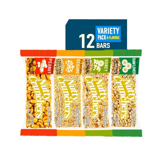 Vista 18 de Nutty Crunchers Barras grandes de ingredientes naturales (paquete variado (4 sabores), 12 barras King por caja)