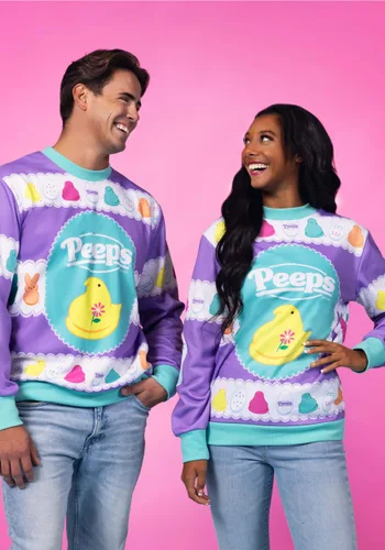 Vista 3 de Suéter Feo de Pascua para Adultos Peeps Multicolor