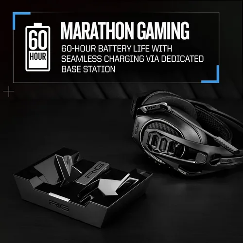 Vista 5 de RIG 800 PRO HS Wireless Gaming Headset & Multi-Function Base Station for PlayStation PS4, PS5, PC, Mac, USB - Up to 60 Hour Battery