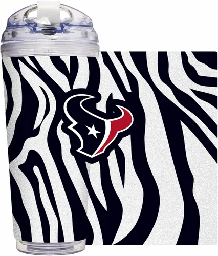 Vista 75 de Rico Industries NFL Football Glitter 24 onzas Vaso de purpurina acrílico con tapa con bisagra, Vaso de doble pared oficialmente licenciado con pajita