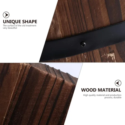 Vista 5 de Yardwe Cubos de barril de madera para whisky con asa, maceta de flores, macetas, cajas para cafetería, jardín, plantas hidropónicas