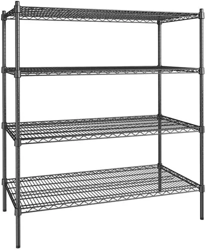 Vista 46 de Kit de 4 estantes de epoxi verde NSF de 21 x 72 pulgadas con postes de 86 pulgadas, estantería de almacenamiento resistente, kit de estantería