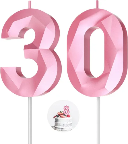 Vista 116 de Velas de cumpleaños con números (0 velas negras), forma de diamante 3D, decoración de pastel de feliz cumpleaños para niños y hombres, cumpleaños
