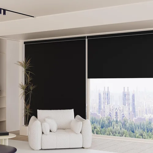 Vista 4 de MYshade Persianas enrollables personalizadas para ventana, persianas enrollables para ventanas con cable, bloqueo solar, protección de privacidad