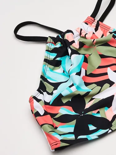 Vista 2 de Kanu Surf - Traje de baño de 2 piezas tipo tankini, con cuello halter y estampado de margaritas, con factor de protección ultravioleta 50+