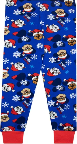 Vista 4 de Paw Patrol Pijama de Navidad para niños, Azul, Rojo