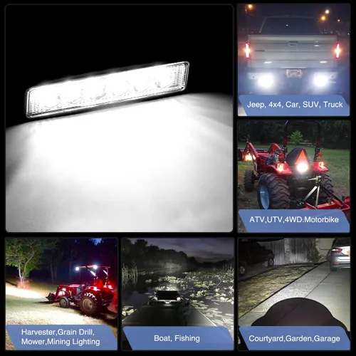 Vista 7 de GOOACC 2 unidades de barra de luz LED de 18 W, haz de trabajo, vainas de haz de luz todoterreno para conducción antiniebla, lámpara inversa
