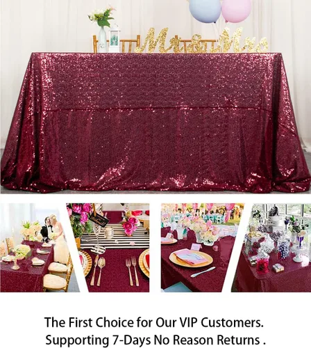 Vista 5 de ShinyBeauty - Mantel rectangular de lentejuelas (60” x 102”), diseño de bodas y fiestas de Navidad