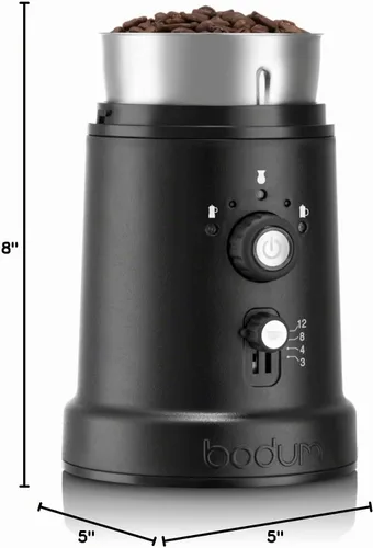 Vista 6 de Bodum Bistro - Molinillo eléctrico de cuchillas de café, ajustable, 5 ajustes de molienda, 3 onzas, color negro