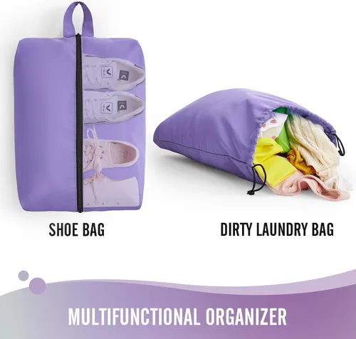 Vista 5 de Veken - Juego de 6 cubos de embalaje para maletas, bolsas organizadoras de viaje para equipaje de mano, juego de bolsas organizadoras de maleta