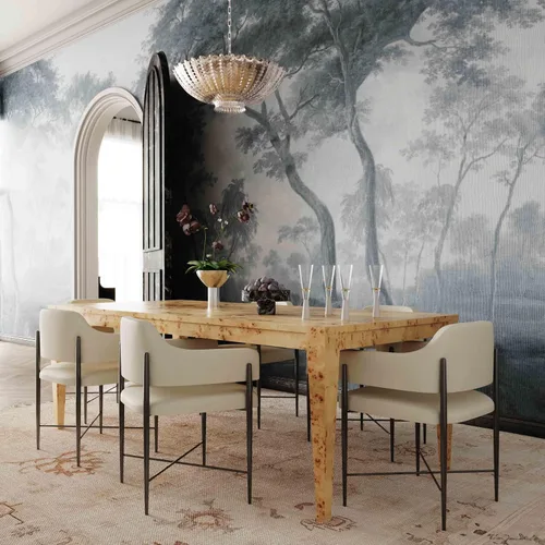Vista 2 de Tov Furniture Sezanne Silla de comedor (crema, cuero vegano)
