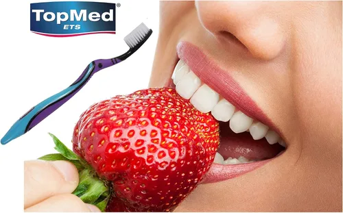 Vista 3 de Top Med ETS - Cepillo de dientes para fumadores extra duro + cepillo de dientes de carbón extra duro (el color puede variar) 2
