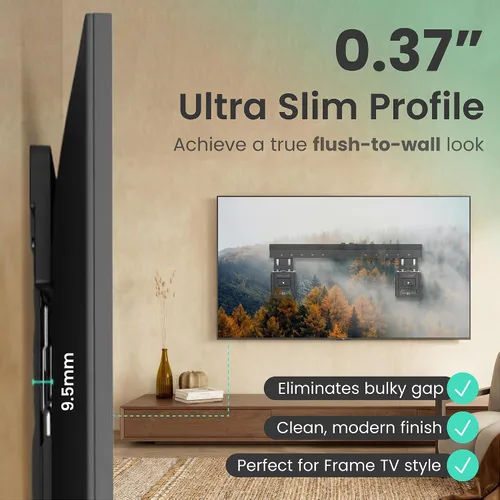 Vista 5 de ynVISION.DESIGN - Soporte de pared para TV ultra delgado para la mayoría de televisores de 32 a 65 pulgadas, compatible con televisores de marco