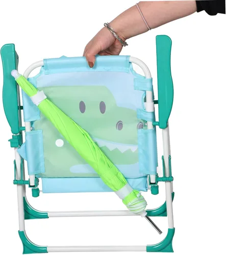 Vista 4 de Silla de playa portátil para niños y niñas, sombrilla ligera y plegable, sillas de camping para exteriores y niños pequeños, playa, alta tierra