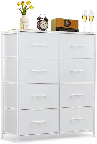 Vista 29 de Cómoda de 7 cajones para dormitorio, tela organizadora de almacenamiento Marrón
