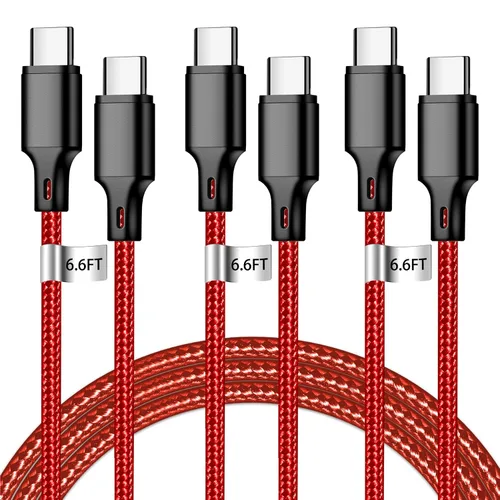 Vista 15 de Cable de carga USB A a USB C, paquete de 5 [3/3/6/6/10 pies] cable de carga rápida tipo C de alta velocidad de datos y transferencia compatible