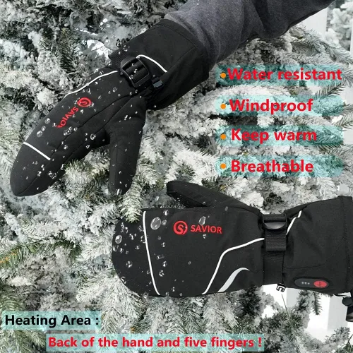Vista 3 de Savior Heat Guantes para hombre y mujer, guantes eléctricos recargables, adecuados para el trabajo al aire libre, esquí, correr, senderismo, etc.
