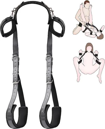 Vista 3 de SM Games - Juguetes de cama sexual, kit de cuerda de servidumbre, juego de cama BDSM Sexo Bondage con esposas y correas para las piernas, puños