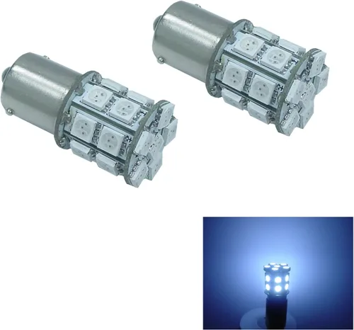 Vista 24 de PA 2 bombillas LED azules 13SMD 1156 para señal de giro, marcador lateral