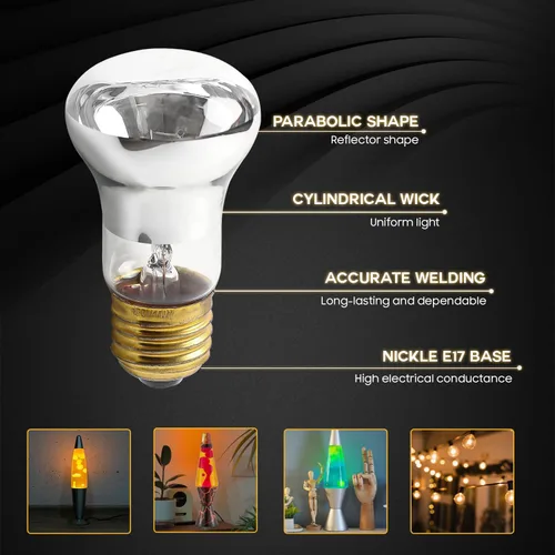 Vista 3 de Seentech R39 E17 - Bombilla incandescente de repuesto reflectora de 25 W, 120 V, luz blanca cálida ajustable, bombilla de repuesto para lámpara