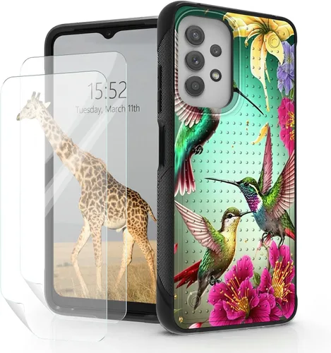 Vista 22 de Funda para Samsung Galaxy A23 Galaxy A13 4G/5G, Galaxy A04, Galaxy A04S, Galaxy A32 5G, con 2 protectores de pantalla, funda protectora híbrida