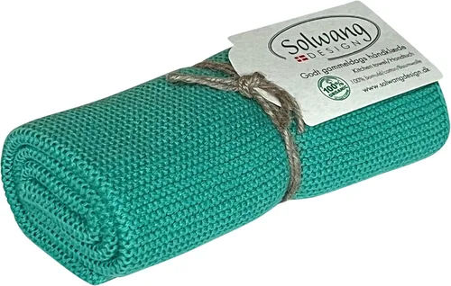 Vista 56 de Solwang 100% algodón orgánico certificado fabricado en la India Toalla de cocina/mano de diseño danés (verde ártico orgánico)