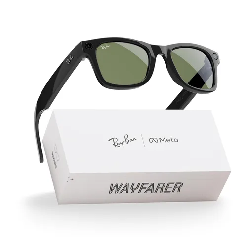 Vista 5 de Ray-Ban Meta (Gen 1), Wayfarer, Large Matte Black Smart AI Glasses for Men, Women — 12 MP Camera, Open-Ear Speakers, Video, Bluetooth — Polarized