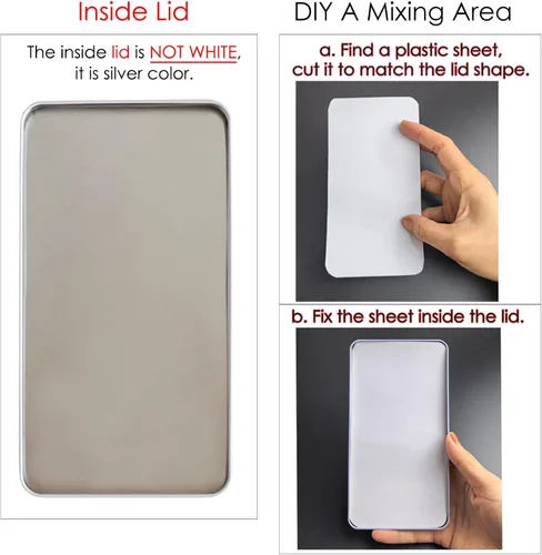Vista 3 de FCLUB Paleta de latas de acuarela con 20 bandejas vacías completas con rayas magnéticas DIY tu kit de acuarela de viaje