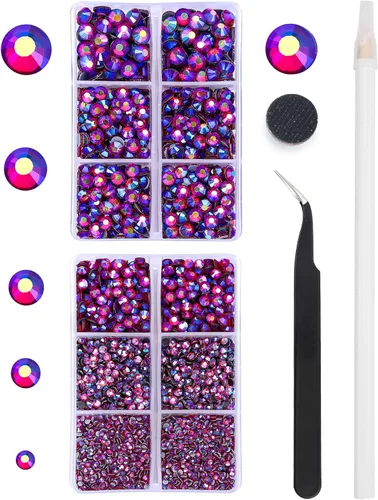 Vista 15 de 6796PCS Diamantes de Imitación Termoadhesivos de Aguamarina Piedras de Cristal de Vidrio para Tela Ropa Camisas Brillantes Parte Trasera Plana
