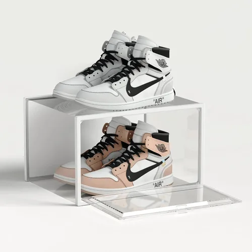 Vista 6 de SEE SPRING Paquete de 6 cajas de almacenamiento de zapatos, organizador de zapatos apilable de plástico transparente para armario, contenedores